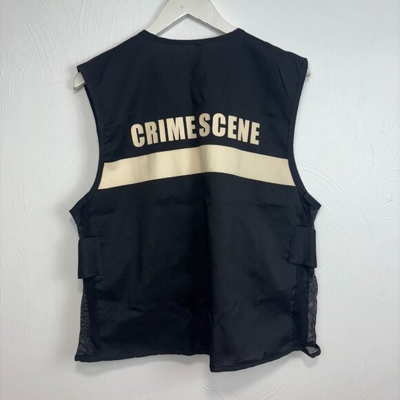FBII Forensic Vest Adult Costume Crime Scene Black Zip Sleeveless Adult Standard - Picture 6 of 6
